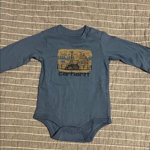 Carhartt Blue Long Sleeve Baby Bodysuit
